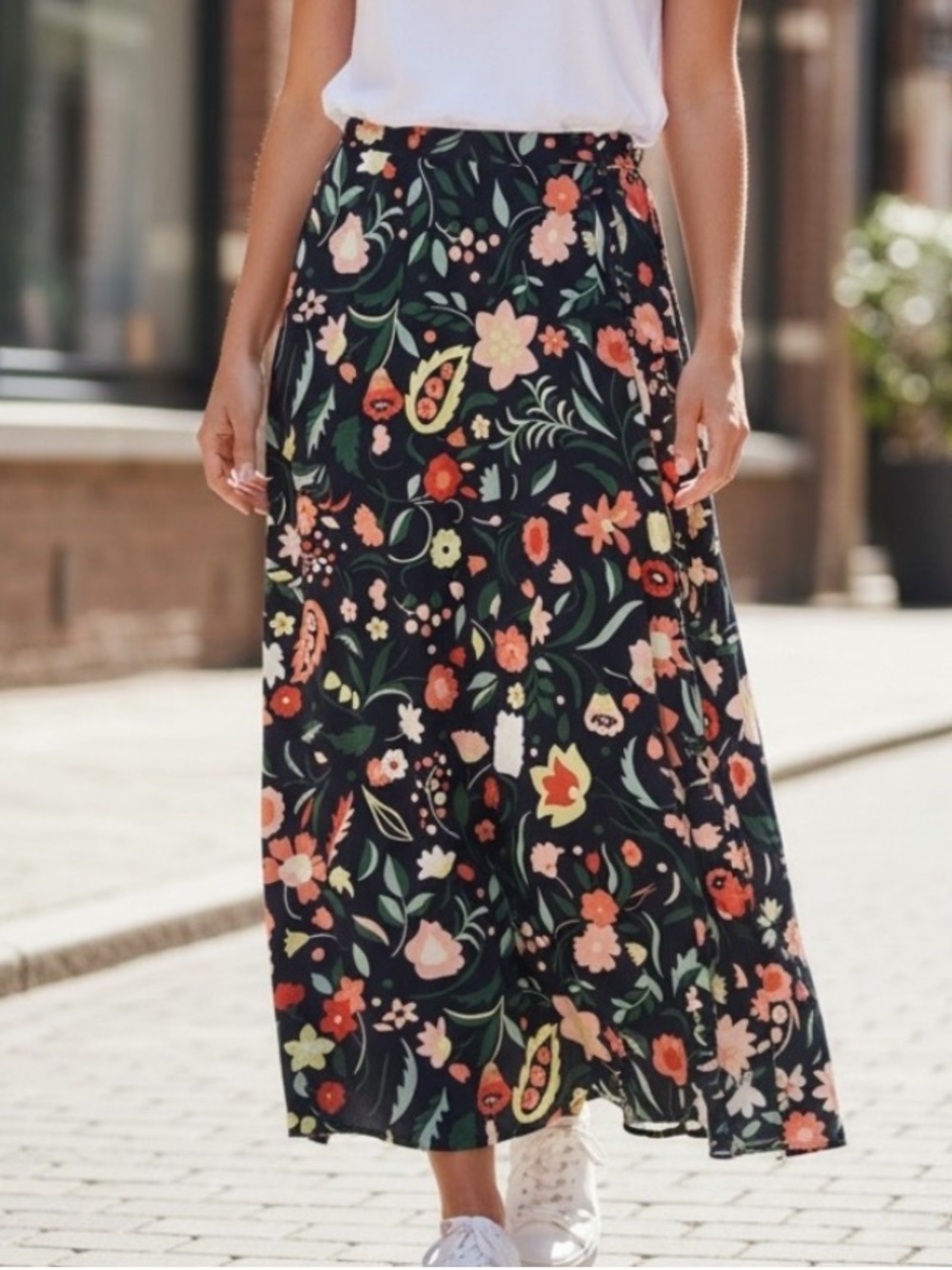 Boden Folk Floral Jersey Knit Maxi Skirt